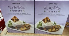 2 Pack Trader Joe's Fig & Olive Savory Sweet Cracker Crisps 5.3 oz each