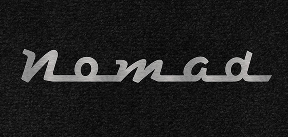 NEW!  Black Front Floor Mats 1953-1976 CHEVY Bel Air - Nomad - EMBROIDERED LOGO