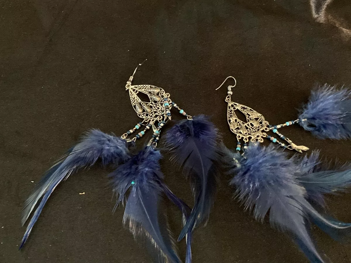 Feather earrings ebay sale