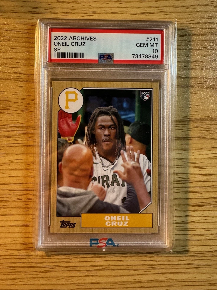 2022 Topps Archives #211 ONEIL CRUZ RC Rookie Image Variation SP PSA 10 Pirates - Image 3 of 4