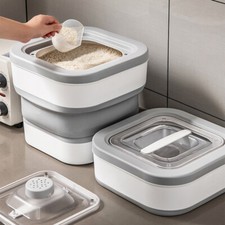 Kitchen Rice Storage Box Cereal Flour Dispenser Sealed Lid Food Grain Containers