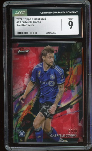 2024 Topps Finest MLS Gabriele Corbo Rookie RC Red #7/10 CF Montreal CGC 9 - Bild 1 von 2