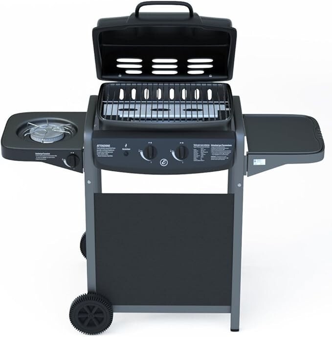 BBQ Gas Professionale con 1 Bruciatore Laterale e Termometro Precisione