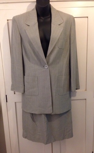 JAEGER Ladies Suit,jaeger Skirt & Jacket.Size UK 8. Woven Herringbone .Worn Once - Picture 4 of 12
