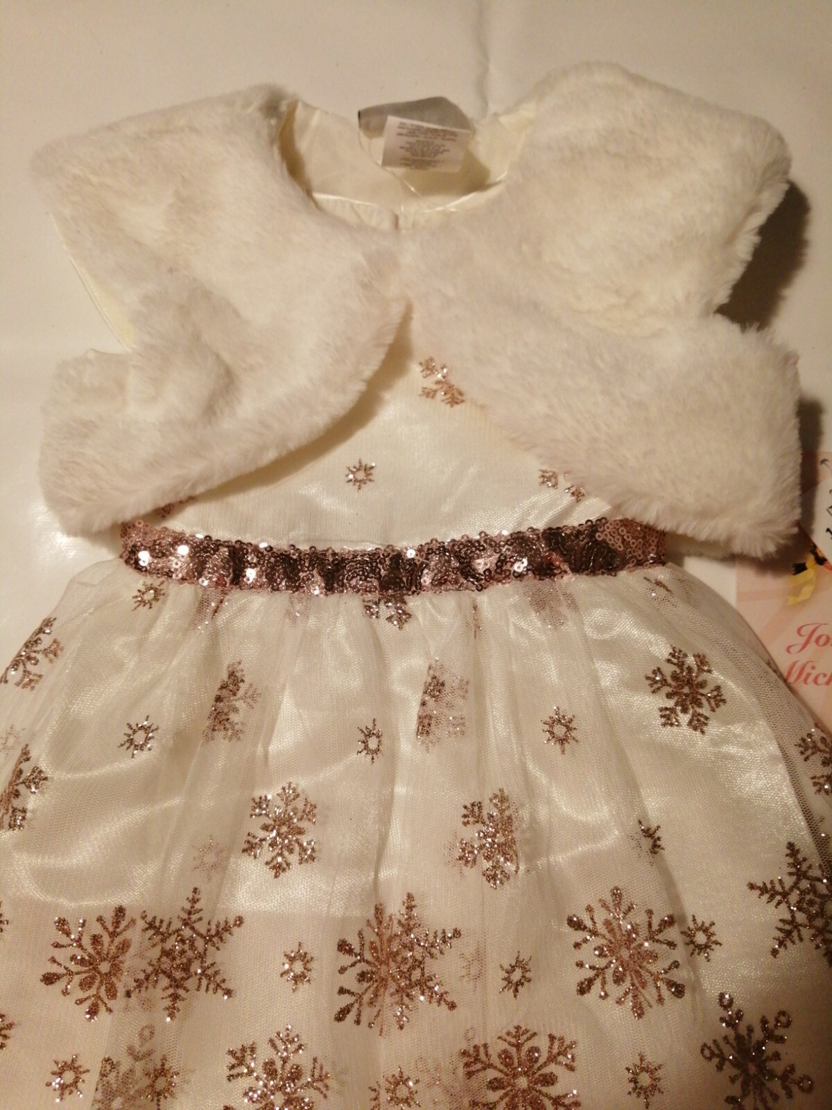 Jona Michelle Ivory Party Dress With Fur Jacket Age 2 image 4