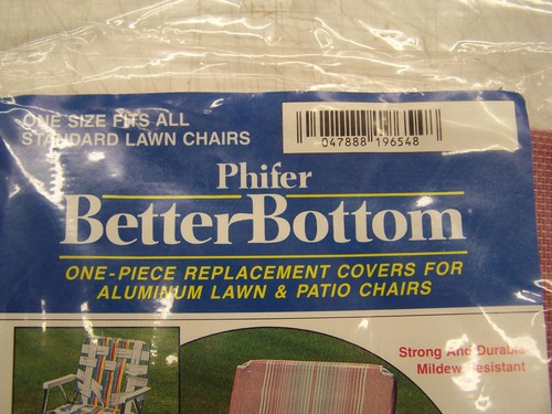 Phifer Better Bottom Replacement Cover Aluminum Chair Burgundy Stripe NOS - Picture 6 of 6
