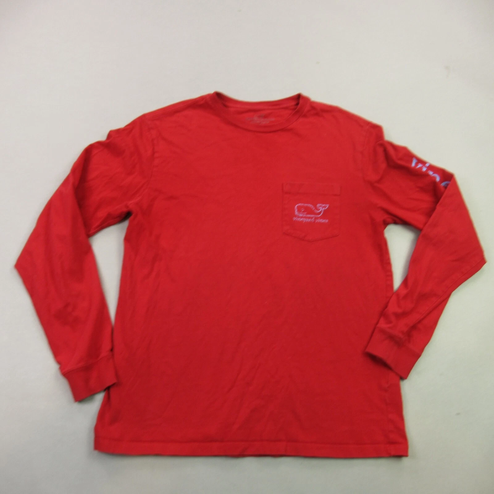 Vineyard Vines Shirt Mens Small Long Sleeve Red Classic Crew Neck Casual