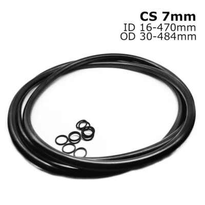 Schnurstärke 7mm Schwarz NBR O-Ringe Dichtungsringe Dichtungen OD 30-754mm
