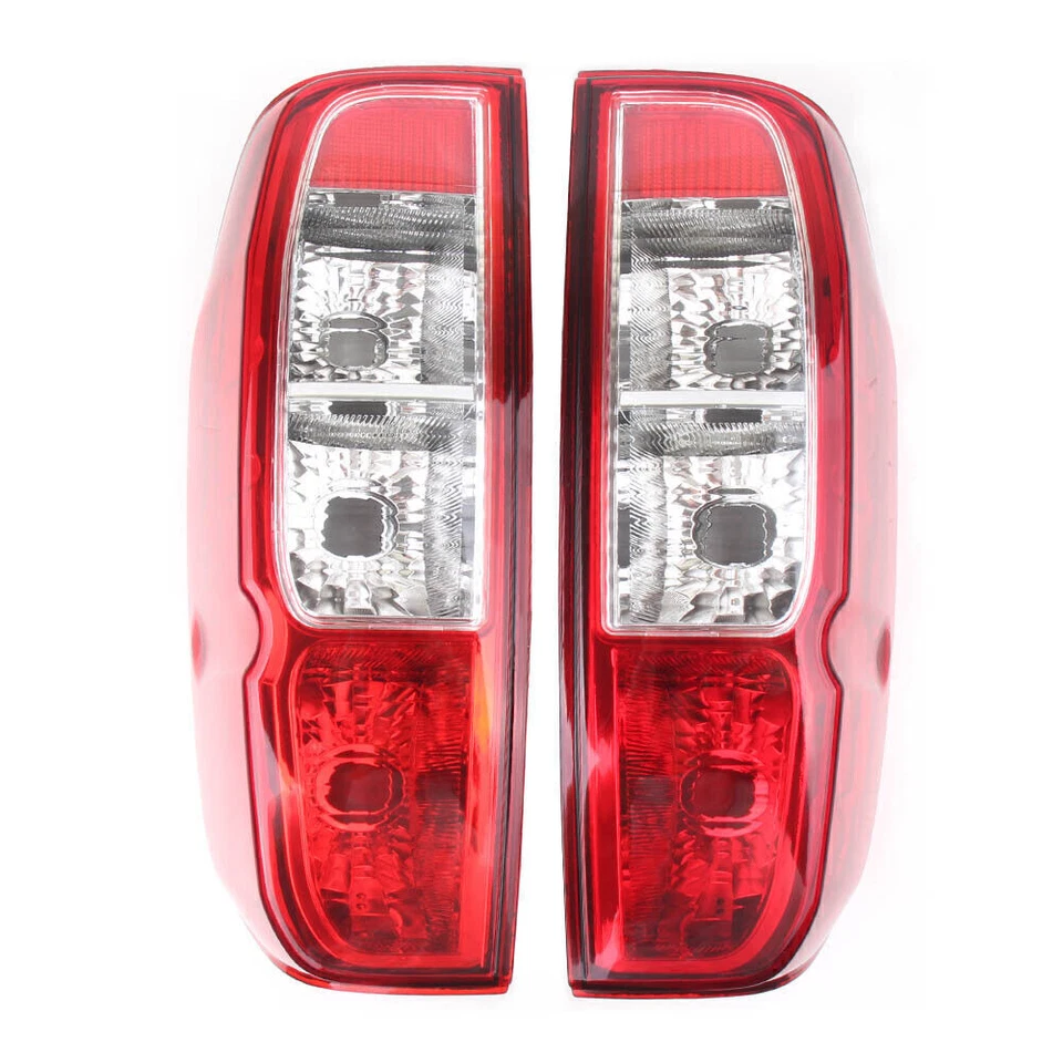 Pair Rear Taillight Lamps for Nissan Navara D40 Pickup 2005-2012 Frontier - ABS Red Lens, No Bulbs