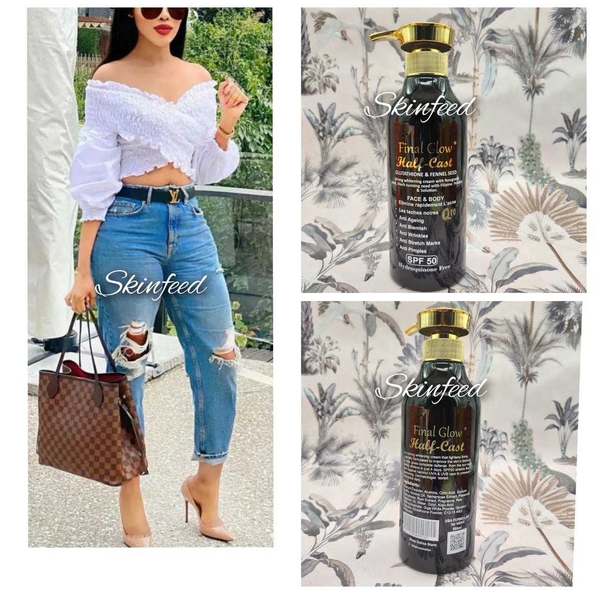 Final GLOW Glutathion H-C face & body lotion 400mlx1 super 👌 effective  Spf50
