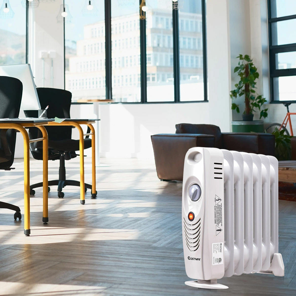 Costway 700W Mini Oil Filled Radiator Heater Portable Warmer Indoor Family  Use | eBay