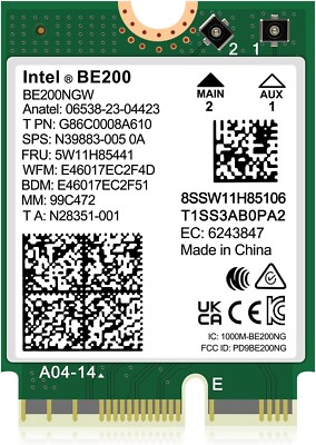 WiFi 7 Wireless Card Intel BE200NGW, Bluetooth 5.4, 5800Mbps M.2/NGFF Network Su