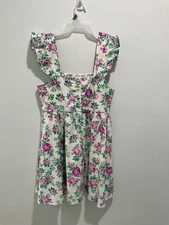 ASOS Design mini dress floral print size 6 Linen Cotton blend Ruffle Cottagecore