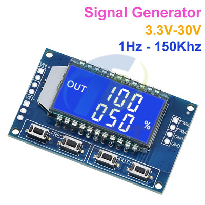 2Pcs Signal Generator PWM Pulse Frequency Duty Cycle Adjustable Module LCD