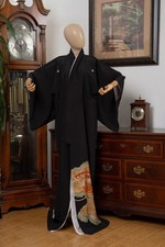 DEAR VANILLA JAPANESE TOMESODE SILK KIMONO WOMEN'S AUTHENTIC JAPAN MADE VINTAGE