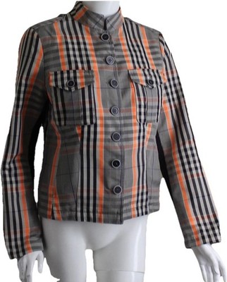 Marc Aurel Sz 38 6 8 M MOD Designer Lightweight Chic Plaid Blazer Jacket