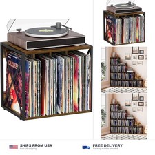 Vinyl Record Storage,Vinyl Record Holder Up to 80-100 Albums,4-Compartment Re...