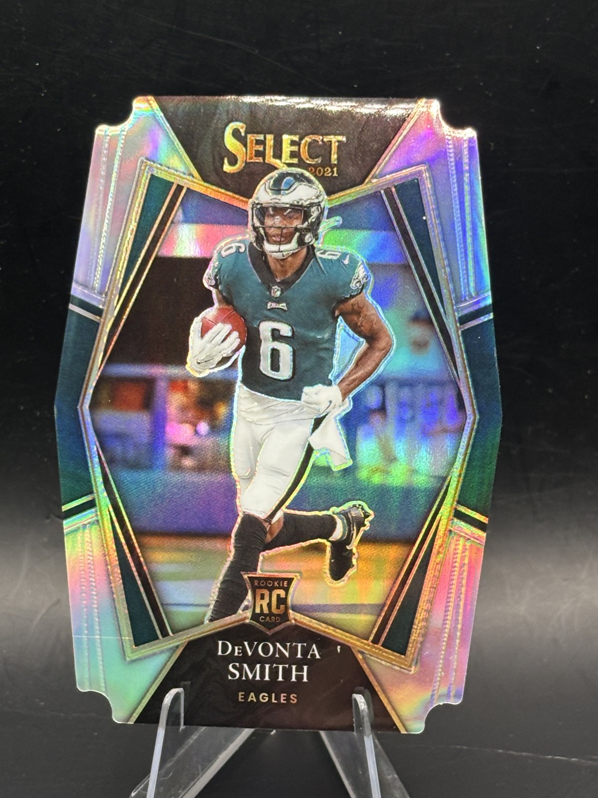 2021 Panini Select - Premier Level Devonta Smith #149 Silver Prizm Die-Cut (RC)