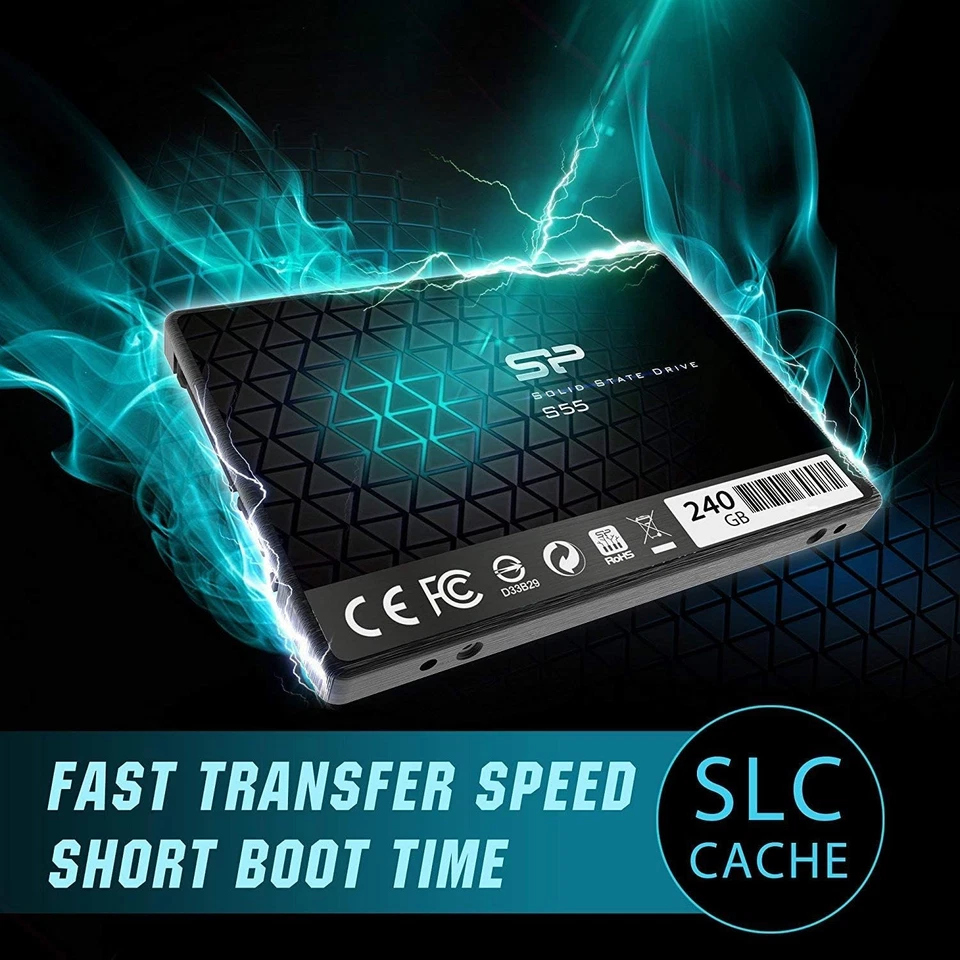 Silicon Power 240GB S55 2.5" 7mm SATA III Internal SSD, TLC Read up to: 520MB/s, - Image 2 of 4