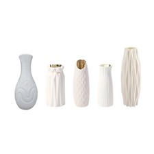 Faux Ceramics White Plastic Flower Vases Small Planter for Housewarming or Event