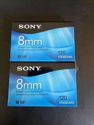 2 Pack Sony 8mm Video Cassette Tapes 120 Minute Video Cassette New Sealed