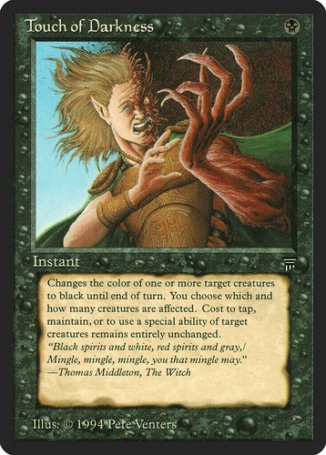Touch of Darkness Legends HEAVILY PLD Black Uncommon MAGIC MTG CARD ABUGames - 第 1/1 張圖片