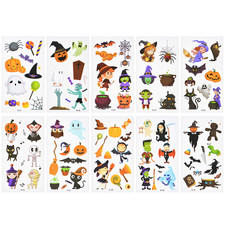 10 Sheets Halloween Kids Temporary Water Tattoo Body/Face Sticker Fake Tattoo D