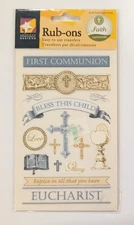 First Communion Rub-On Transfers For Scrapbooking American Traditional Designs