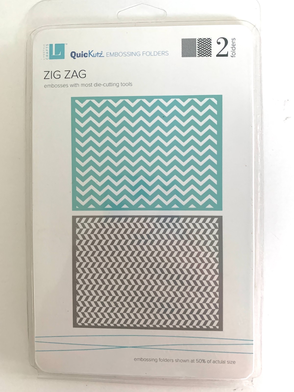 Lifestyle Crafts QuicKutz 2 Pack of CHEVRON Embossing Folders 4-1/4" x 5-1/2"