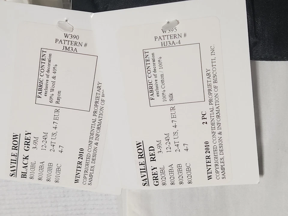 NUEVO CON ETIQUETAS Biscotti 12 Meses Niños 4 Piezas Negro Lana Pantalones Chaleco Traje Rojo Corbata Formal Foto 3 de 4