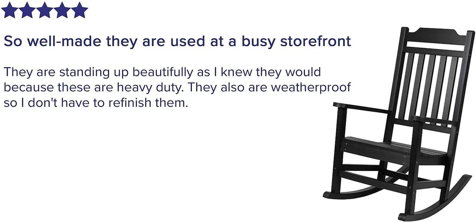 Mecedora Winston para todo tipo de clima de resina polivinílica en negro Foto 4 de 4