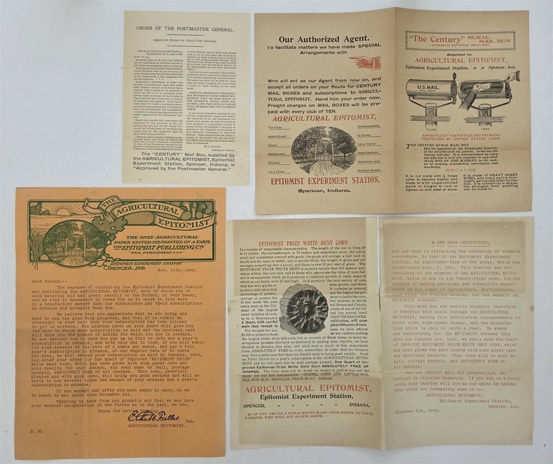 1902 antique AGRICULTURAL EPITOMIST spencer in CENTURY RURAL MAIL BOX brochure