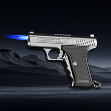New Ignitor Windproof Blue Flame Inflatable Lighter Desert Eagle/Glock Pistol Gu
