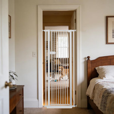 Extra Tall Cat Gate 61.02" High 26.18"-29.91" Wide Pet Gate White