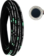Smooth 1/4" x 50ft Hydraulic Hose - 2 Steel Wire Braid, 5800 PSI Rubber Oil Hose