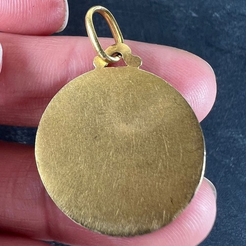 French Dropsy Virgo Gloriosa 18K Yellow Gold Virgin Mary Medal Pendant - Picture 8 of 14
