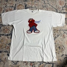 Vintage Elmo T Shirt Single Stitch Sesame Street Adult XL White