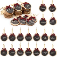 72 Pcs Wooden Christmas Ornaments 2.8 to 3.2 Inch Painted Natural Wood Slices...