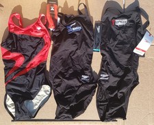 Speedo TYR Womens Swimsuit Racing Training Diamondback Blue Size 24 Lot of 3