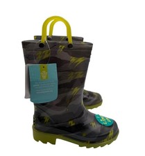 Western Chief Kids Storm Chaser Lighted Rain Boots Gray Camo Lightning 24126218P