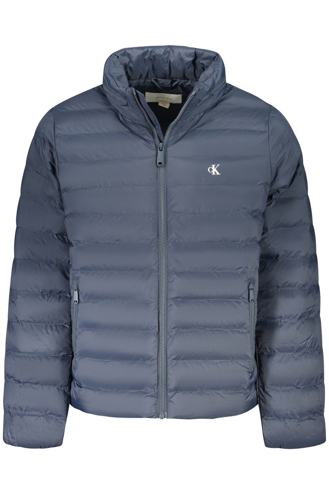 Calvin Klein Jeans Uomo Blu Uomini, Giacche Invernali, Ls Nylon Lt Wt Hooded Fz Puffer, (M) - Immagine 2