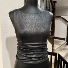 Divided H&M Black Shimmer Tank Top Women- Size Small