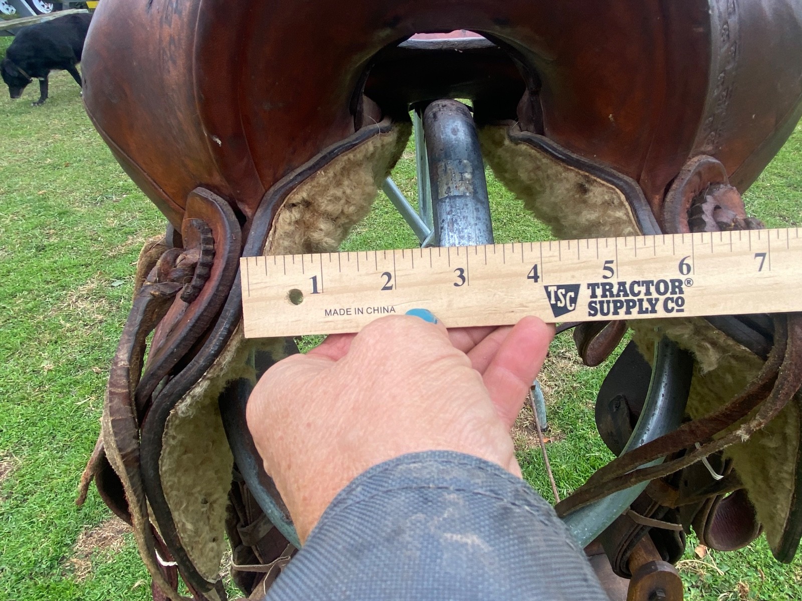 Antique/Vintage 15"border tooled Western  slick seat saddle