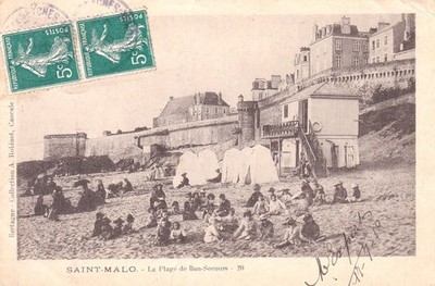 AK Saint Malo - La Plage de Bon-Secourse 20 - France CPA - gel. 1910 - Bretagne