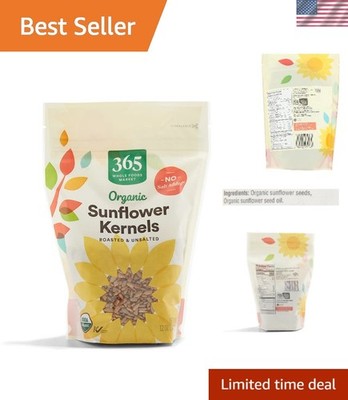 Nutritious 12 Ounce Organic Roasted Sunflower Kernels - Perfect for Snacking