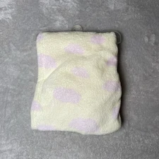 Snugly Baby Yellow Blanket Pink Clouds Plush Soft Fleece Security Lovey 30"x30"