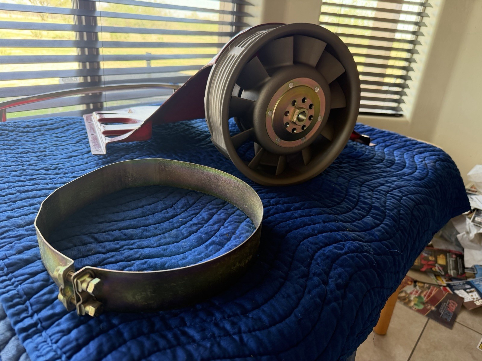 1967 Porsche 911S Engine Fan/Housing, Sheet Metal & Red Shroud