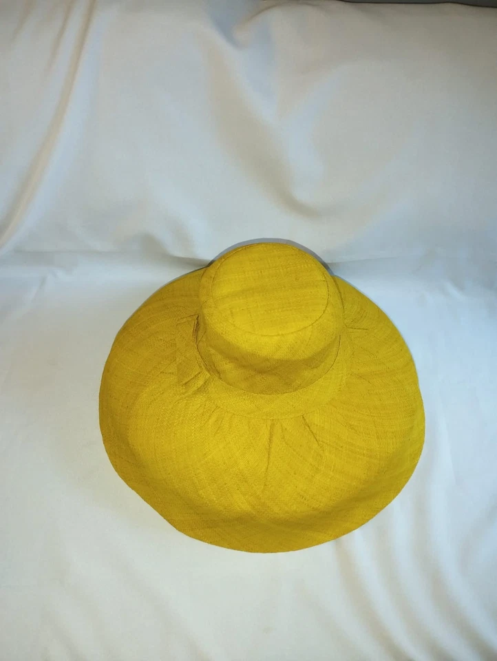Chapeau Plage Raphia Large bord incurvé Raphia Rabanne De Madagascar SoaArtShop - Photo 3/4