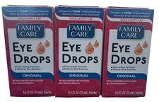 Eye Drops Original Family Care 0.5 fl oz | Soothing Relief | Pack of 2,3,4.
