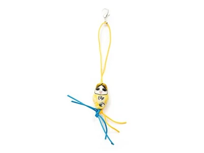 Matroschka Charm Miniblings Anhänger Babuschka Glückspüppchen Porzellan gelb - Bild 1 von 4
